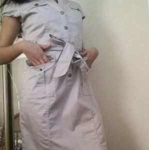 Button up belted dress